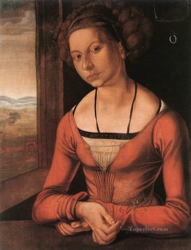  Albrecht Canvas - Portrait of a Young Furleger with Her Hair Done Up Nothern Renaissance Albrecht Durer